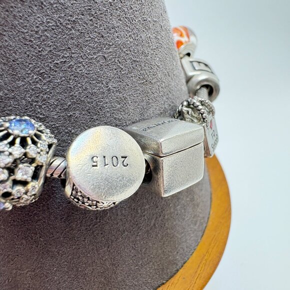 Pandora ALE Sterling Silver 925 Assorted Charms CZ Charm Bracelet 7.5" Length - Picture 5 of 16